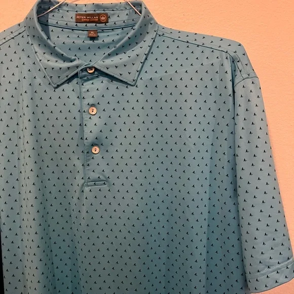 Peter Millar Summer Comfort Sail Boats Golf Polo Shirt Men's Size XL Stretch EUC - Picture 3 of 5